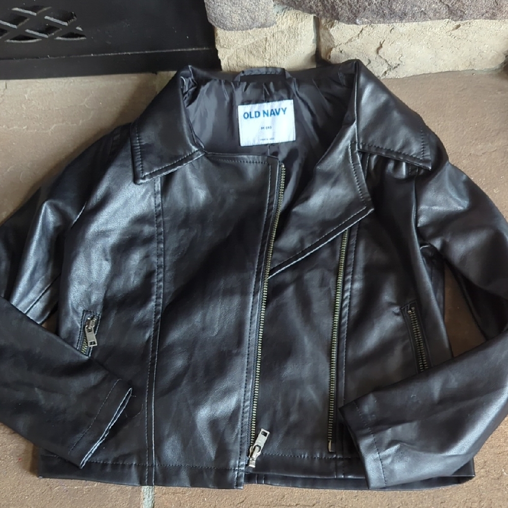 Old Navy Black Faux Leather Jacket